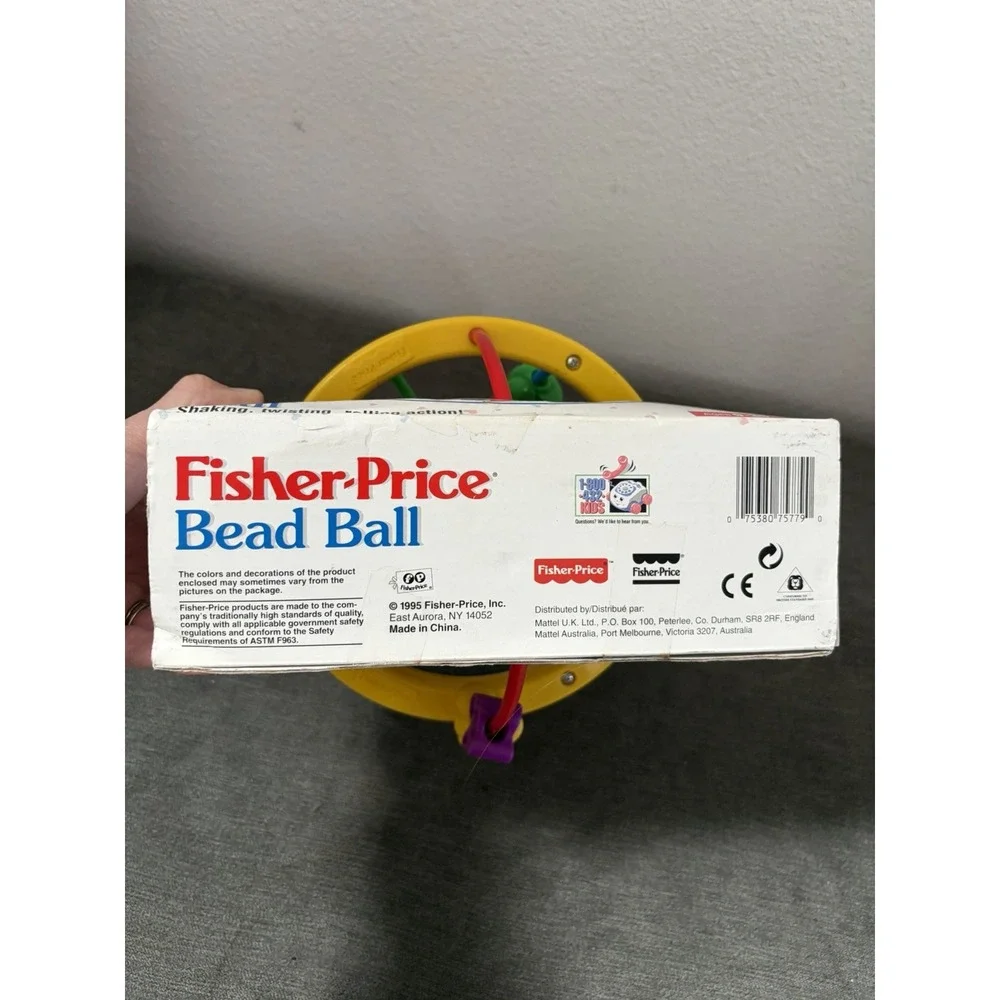 Rare 1995 Fisher Price Bead Ball Maze Baby Toy Colorful Butterfly Developmental